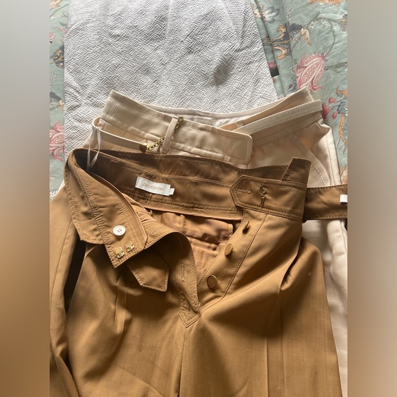Zimmermann High Waisted Belted Khaki Wide Leg Pants Size 0 - Picture 5 of 8